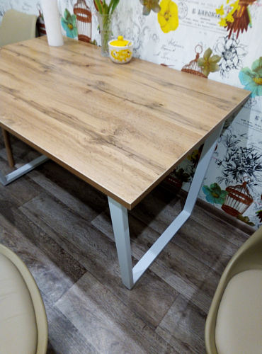 Деревянный стол Лота Лофт 120х75 белый матовый / дуб крафт золотой фото покупателя 77