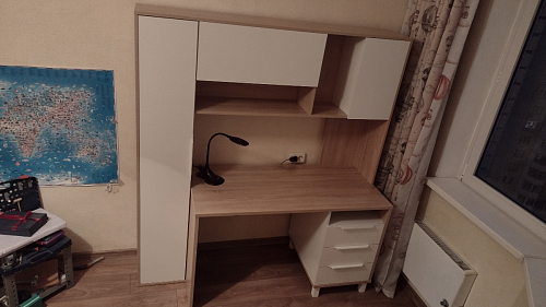 Компьютерный стол Комфорт 12.95 N дуб сонома / сатин фото покупателя 14