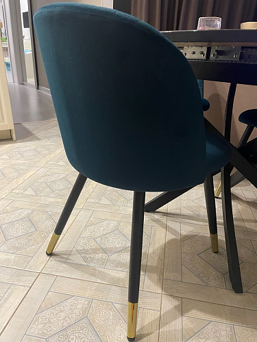 Стул на металлокаркасе Gabi 1 light blue / black / gold фото покупателя 938