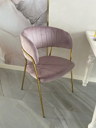 Стул на металлокаркасе Kamelia голубой / голубой / золотой фото покупателя 64