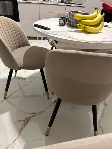 Стул на металлокаркасе Gabi dark beige / black / silver фото покупателя 584