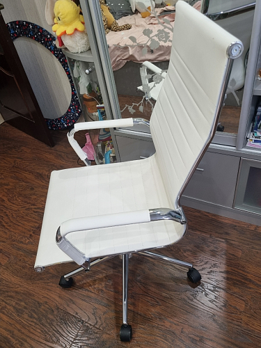 Компьютерное кресло Reus белая сетка / хром фото покупателя 6