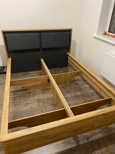 Двуспальная кровать Клауд 160х200 парящая дуб крафт золотой / антрацит фото покупателя 109