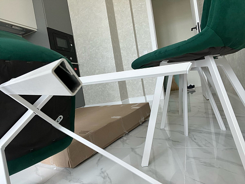 Стул на металлокаркасе Чилли синяя ткань / белый фото покупателя 818