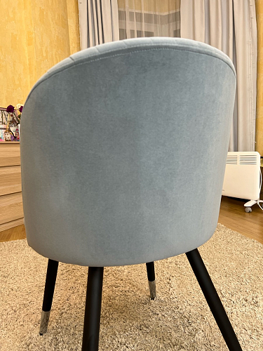 Стул на металлокаркасе Gabi 1 light blue / black / gold фото покупателя 920