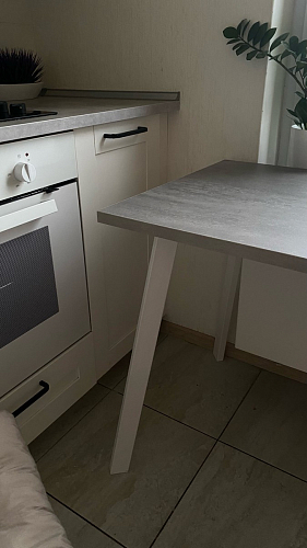 Стол Тринити Лофт 120 32 мм бетон / черный матовый фото покупателя 649