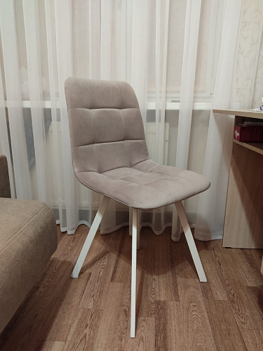 Стул на металлокаркасе Чилли синяя ткань / белый фото покупателя 926