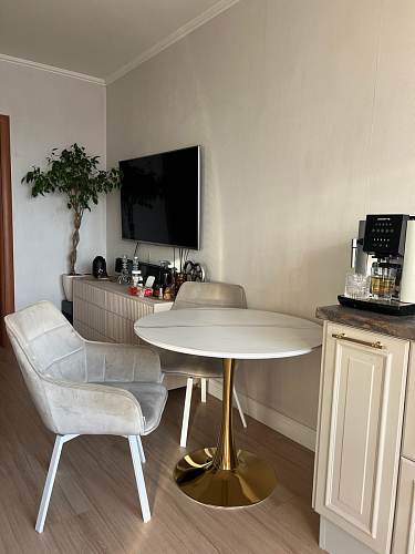 Стол Тулип 90х73 дуб вотан / белый  - Уцененный экземпляр фото покупателя 67