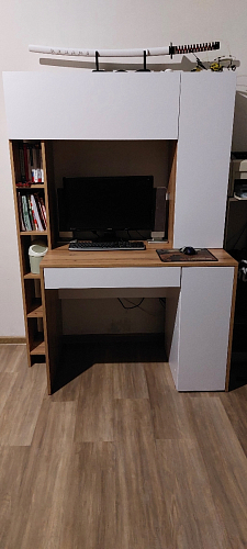 Письменный стол Комфорт 12.71 дуб золотой craft / белая аляска  - Уцененный экземпляр фото покупателя 51