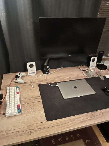 Стеклянный стол Фостер 120(160)х120х76 серый мрамор / черный фото покупателя 13