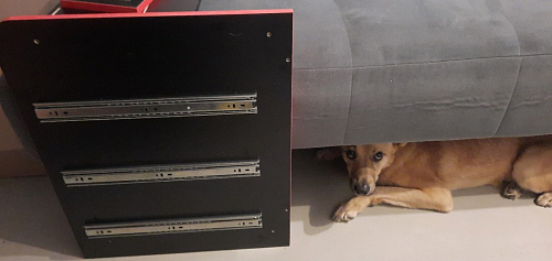 Тумба Ханна черная / красная  - Уцененный экземпляр фото покупателя 9