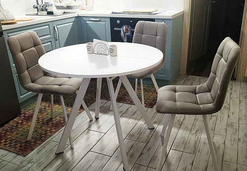 Стул на металлокаркасе Чилли светло-серый / белый каркас фото покупателя 705