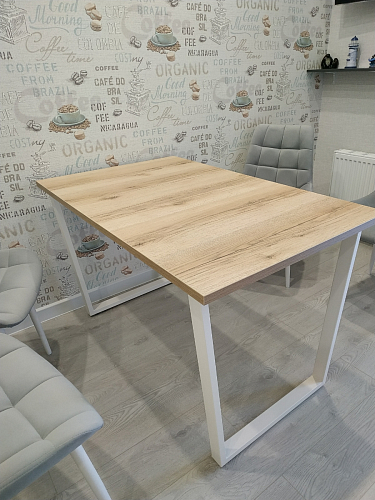 Деревянный стол Барон О 160 х 90 белая пленка шагрень / черный фото покупателя 28