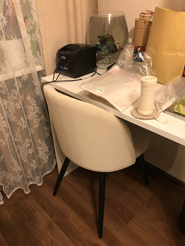 Стул на металлокаркасе Gabi 1 light blue / black / gold фото покупателя 785