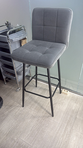 Барный стул Medeo серый велюр фото покупателя 1