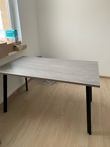 Стол Тринити Лофт 120 32 мм дуб галифакс табако / черный матовый фото покупателя 220