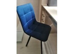 Стул на металлокаркасе Чилли синяя ткань / белый фото покупателя 644