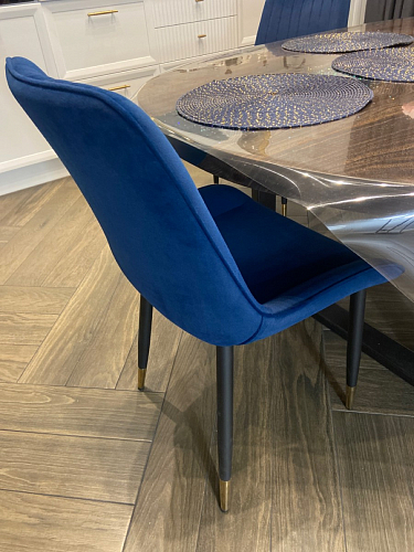 Стул на металлокаркасе Seda 01 blue / gold / black фото покупателя 17