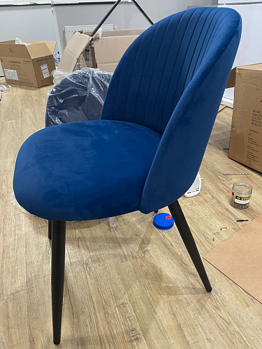 Стул на металлокаркасе Gabi dark beige / black / silver фото покупателя 368