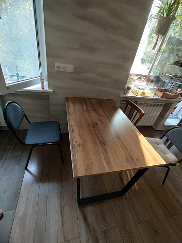 Стол Лота Лофт 140 25 мм черный матовый / бетон фото покупателя 413