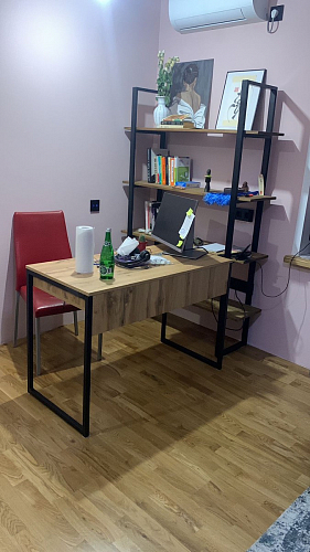 Письменный стол Леон Лофт черный матовый / дуб вотан фото покупателя 35