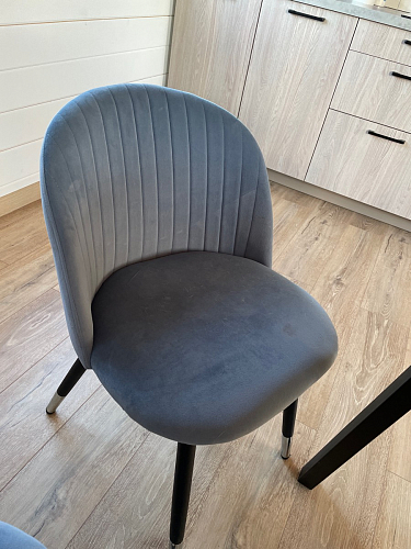 Стул на металлокаркасе Gabi 1 light blue / black / gold фото покупателя 317