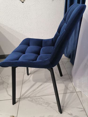 Стул на металлокаркасе Челси морская волна / черный фото покупателя 153