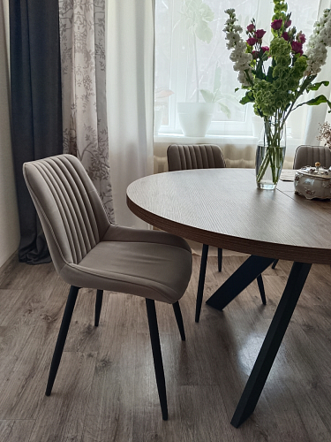 Стул на металлокаркасе Седа К латте / черный фото покупателя 97