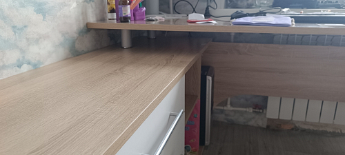 Компьютерный стол КСТ-109П правый дуб сонома / белый фото покупателя 32