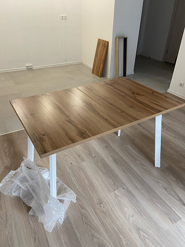 Стол Тринити Лофт 120 32 мм дуб галифакс табако / черный матовый фото покупателя 157