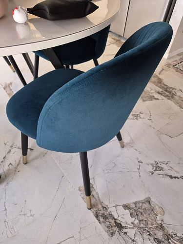 Стул на металлокаркасе Gabi 1 light blue / black / gold фото покупателя 614