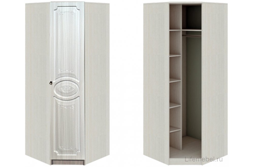 Шкаф угловой Кэт — 6 бодега / сандал белый