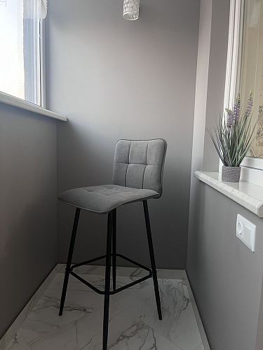 Полубарный стул Bari/Бари серый велюр фото покупателя 17