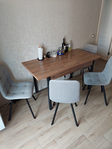 Стул на металлокаркасе Чилли К светло-серый велюр / черный каркас фото покупателя 72