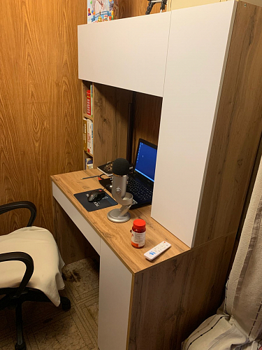 Письменный стол Комфорт 12.71 дуб золотой craft / белая аляска  - Уцененный экземпляр фото покупателя 150