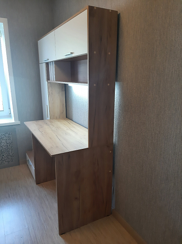 Письменный стол Лайт 03.243 дуб золотой (craft) / белый премиум фото покупателя 9