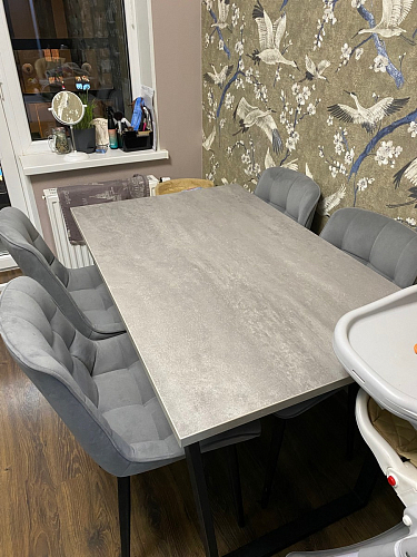 Деревянный стол Лота Лофт 140х80 черный матовый / бетон светлый фото покупателя 808