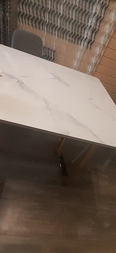 Керамический стол Селена 1 140х80 черный мрамор / золото фото покупателя 13