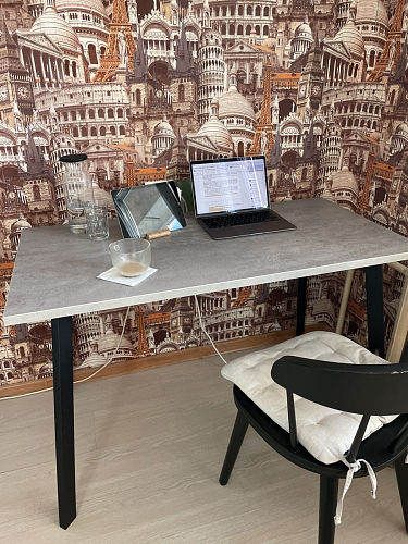 Стол Тринити Лофт 120 32 мм дуб галифакс табако / черный матовый фото покупателя 112