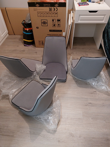 Стул на металлокаркасе Kora black / gray фото покупателя 465