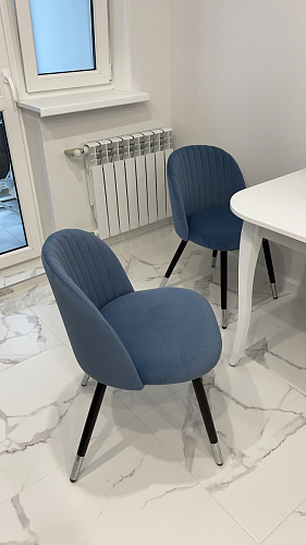 Стул на металлокаркасе Gabi 1 line light blue / black фото покупателя 96