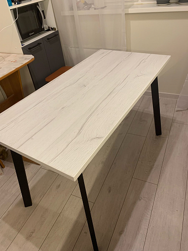 Деревянный стол Барон О 200 х 90 белая пленка шагрень / белый фото покупателя 70