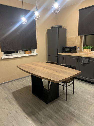 Стол на тумбе Эудес дуб галифакс табак / черный фото покупателя 28