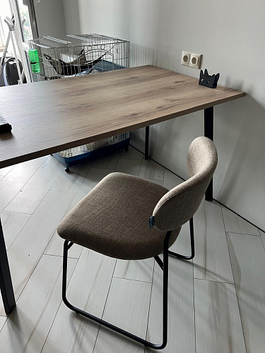 Стол Тринити Лофт 120 32 мм дуб галифакс табако / черный матовый фото покупателя 499