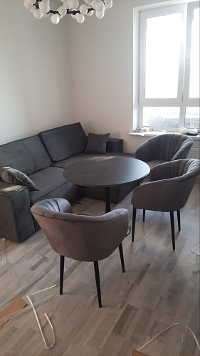 Стол Тулип 90х73 дуб вотан / белый  - Уцененный экземпляр фото покупателя 4