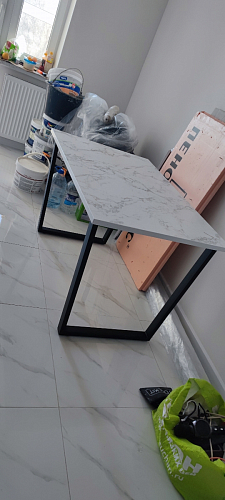 Стол Лота Лофт 120 32 мм бетон / черный матовый фото покупателя 5