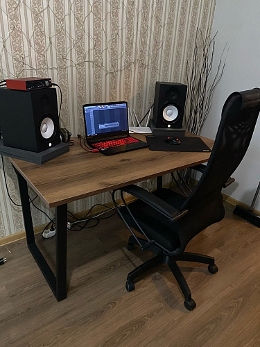 Стол Лота Лофт 140 25 мм черный матовый / бетон фото покупателя 8