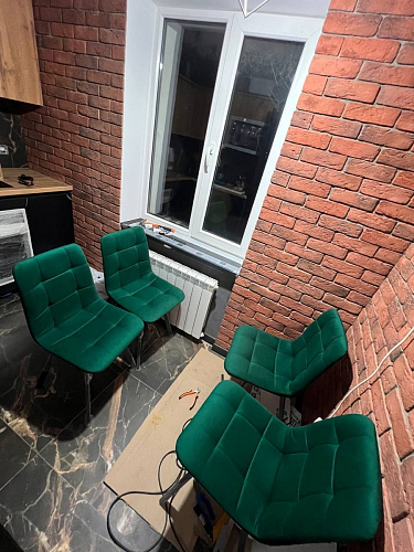 Стул на металлокаркасе Чилли К светло-серый велюр / черный каркас фото покупателя 414