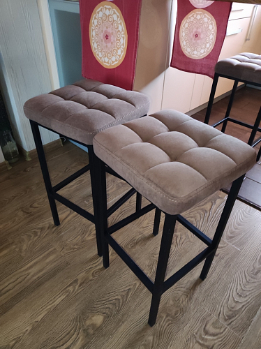 Барный стул Лофт микровелюр катания блэк / черный матовый фото покупателя 180