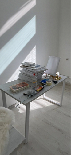 Деревянный стол Лота Лофт 120х75 белый матовый / дуб крафт золотой фото покупателя 221